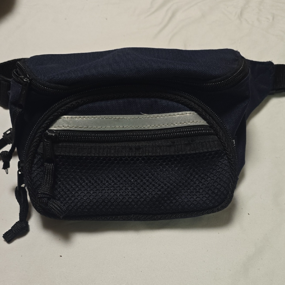 Men's Navy and Black Belt Bag